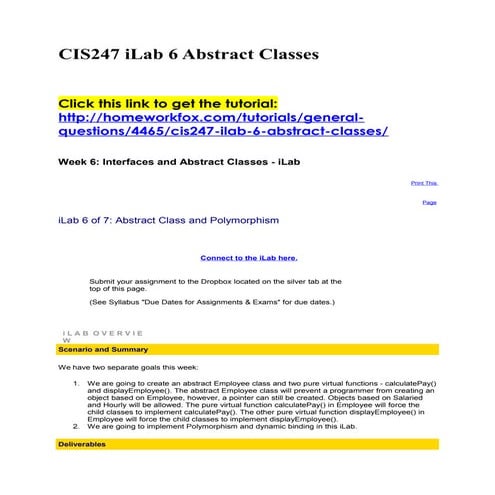 Cis247 i lab 6 abstract classes
