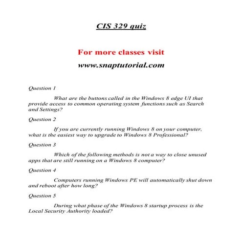 CIS 329 Technology levels--snaptutorial.com