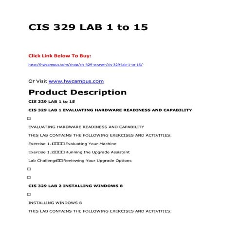 Cis 329 lab 1 to 15