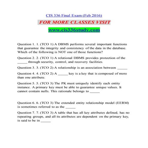 CIS 336 STUDY Education Counseling--cis336study.com