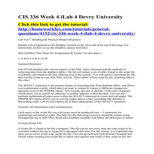 Cis336 week 4 i lab 4