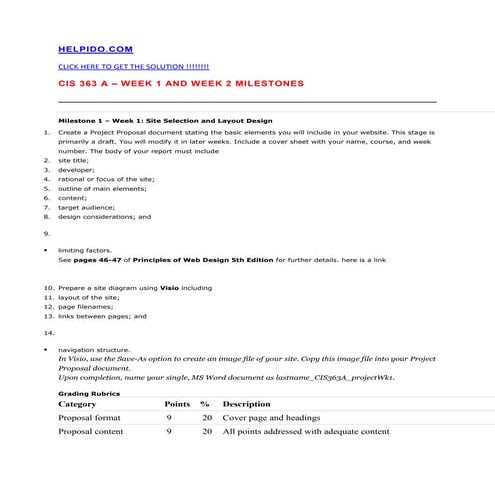 Cis 363 milestone 1 and 2