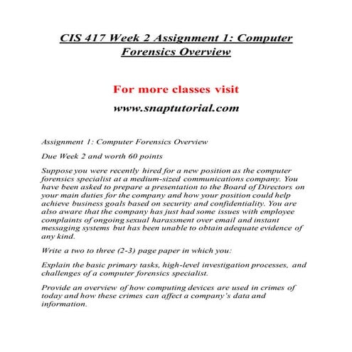 Cis 417 Technology levels--snaptutorial.com