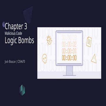 CIS4670_Ch3Presentation Malicious Code: Logic Bombs | PPTX