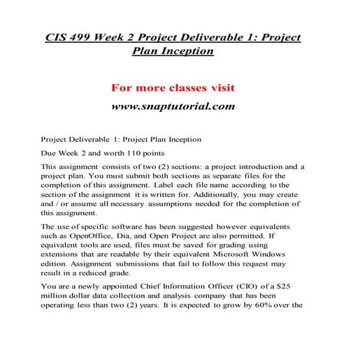 Cis 499 Technology levels--snaptutorial.com