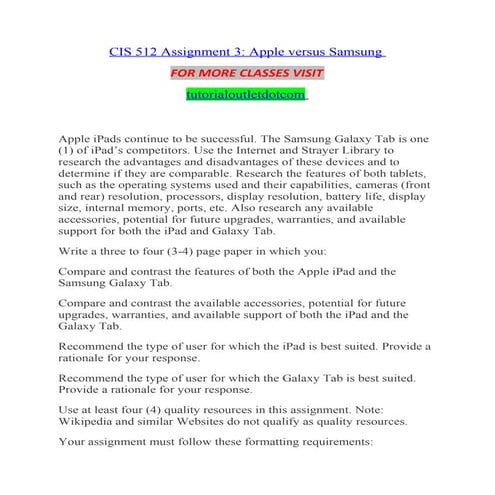 Cis 512 assignment 3/tutorialoutlet