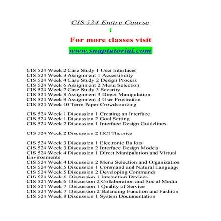 Cis 524 Exceptional Education-snaptutorial.com