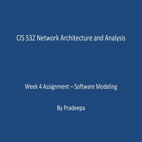 C I S 532  Software  Modeling
