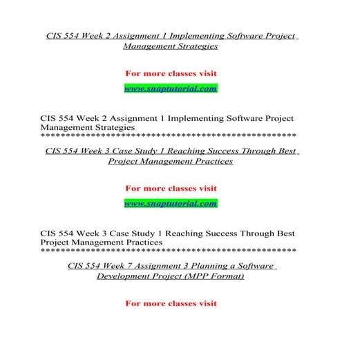 Cis 554 Enhance teaching / snaptutorial.com