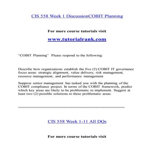  CIS 558 Inspiring Innovation/tutorialrank.com