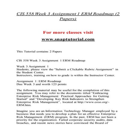 CIS 558 Enhance teaching / snaptutorial.com