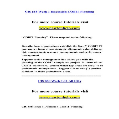 CIS 558 Focus Dreams/newtonhelp.com