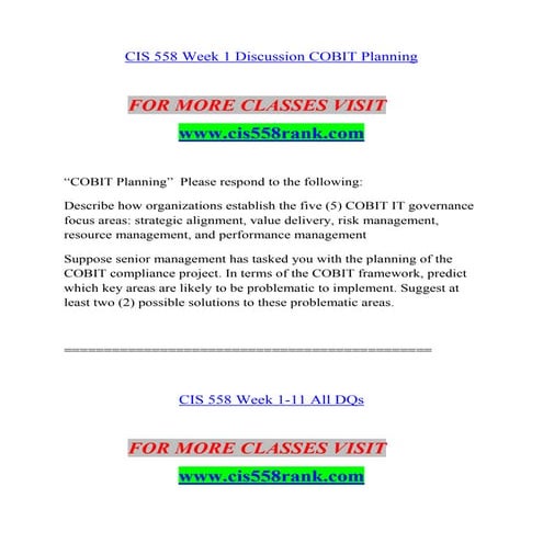 CIS 558 RANK Education Planning--cis558rank.com