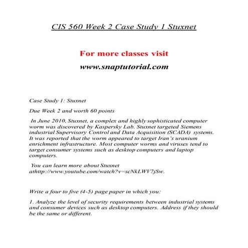 CIS 560 Massive Success--snaptutorial.com