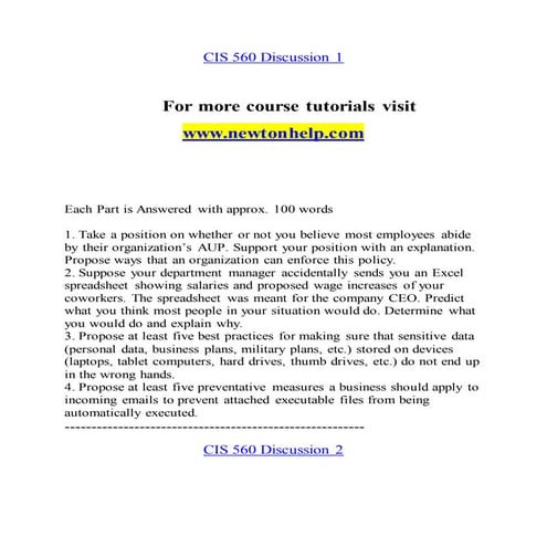 Cis 560 Extraordinary Success/newtonhelp.com  