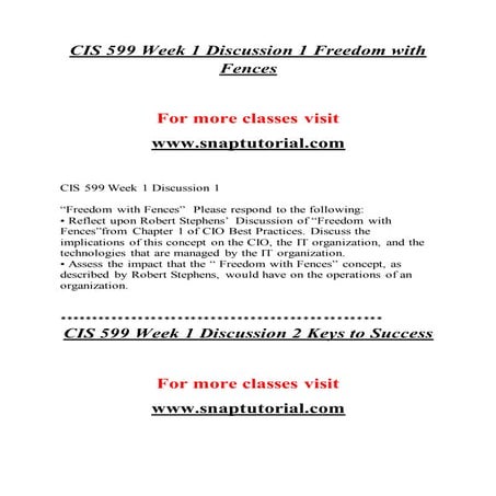 CIS 599 Exceptional Education / snaptutorial.com