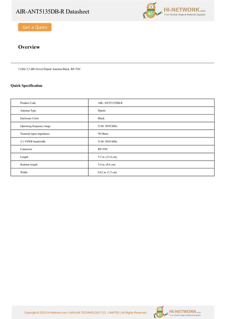 Cisco AIR-ANT2524DG-R Antenna Omnidirezionale 4 DBi, Connettore RP-TNC, Reti WiFi
