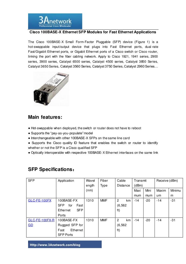 Cisco 100 base x sfp modules for fast applications