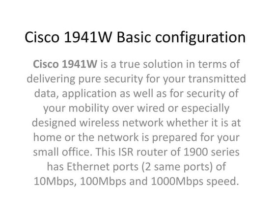 Cisco router 1941 series datasheet | PDF