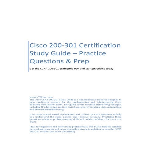 Cisco 100-150 CCST Networking Certification Exam Syllabus with Sample ...