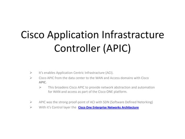 Cisco application infrastracture controller (apic) billyjones