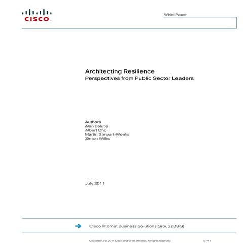 Cisco paper - Architecting Resilience: Perspectives from Public Sector Leaders