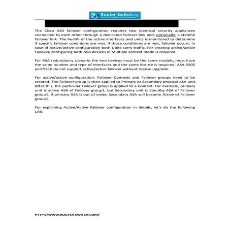 Cisco asa active,active failover configuration