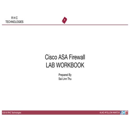 Cisco ASA Firewall Lab WorkBook