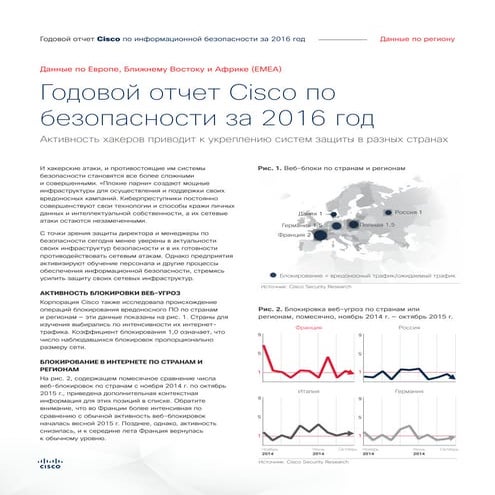 Годовой отчет Cisco по безопасности за 2016 год - данные по региону