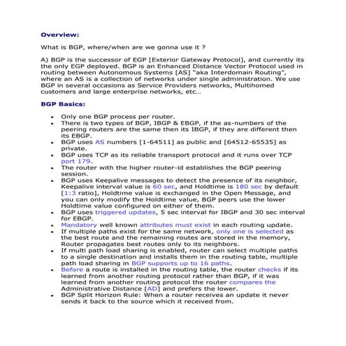 Cisco BGP Exam 642-661 Review Notes