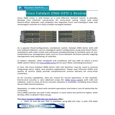 Cisco catalyst 2960 24 tc-l review