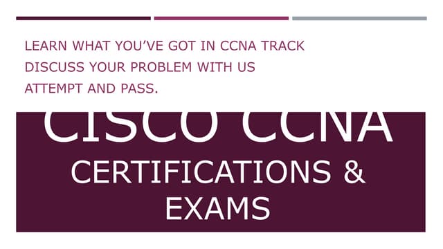 Cisco CCNA Certification Exams