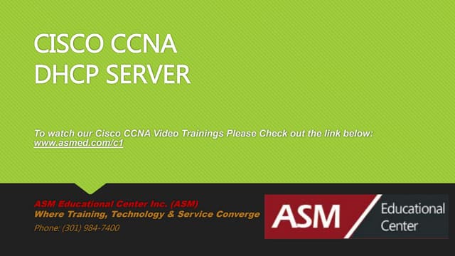 Cisco CCNA-  DHCP Server