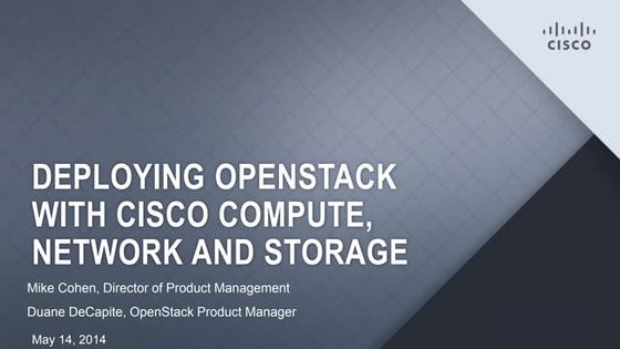 Cisco deploying openstack with UCS