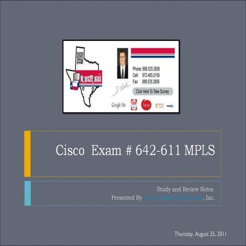 Cisco Exam # 642 611 Mpls Study Notes