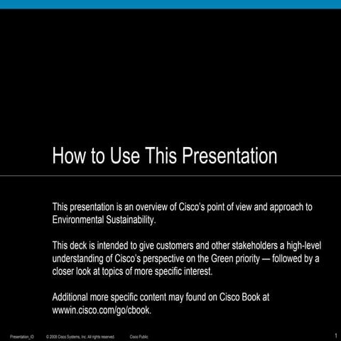 Cisco Green Story June 2009