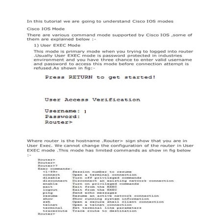 Cisco ios modes