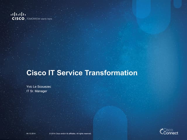 Cisco IT Service Transformation