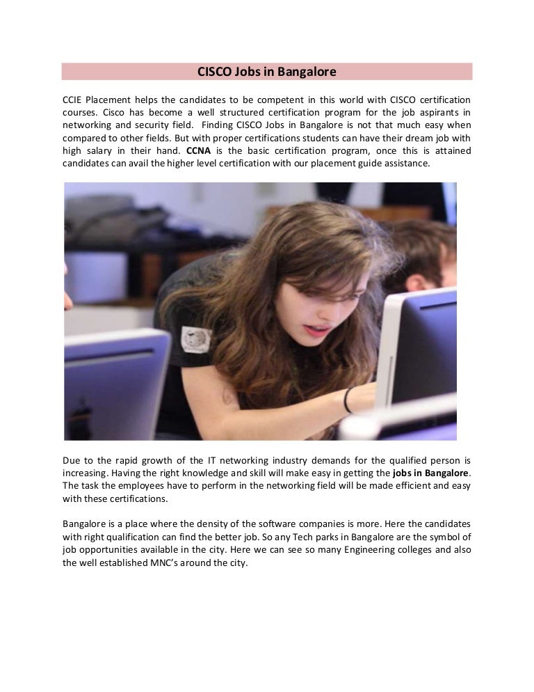 Cisco jobs in bangalore