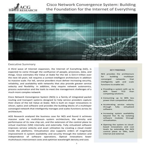 Cisco Network Convergence System: Building the Foundation for the Internet of...