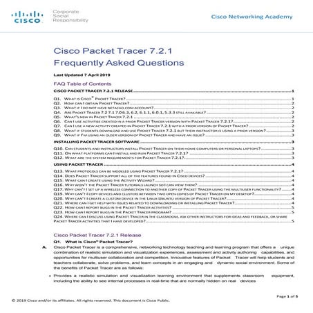 Cisco packet tracer fa qs