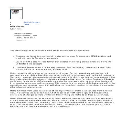 Cisco.Press.Metro.Ethernet.E Book Kb