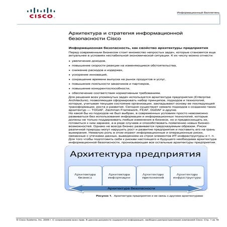 Архитектура и стратегия информационной безопасности Cisco