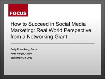 Cisco's Social Media Evolution and Case Studies (FOCUS Presentation)