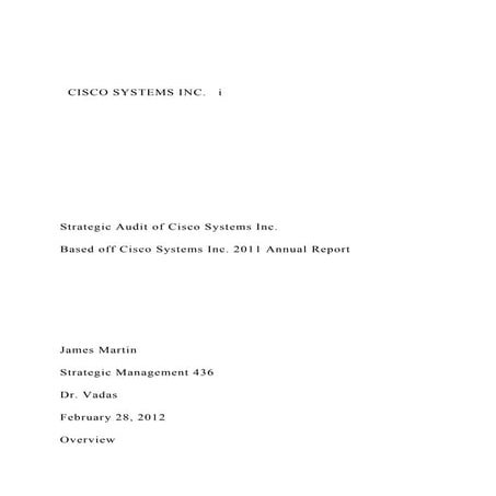   CISCO SYSTEMS INC.   i Strategic Aud.docx