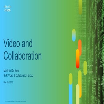 Cisco tec   de beer, andersen, o'sullivan - video & collaboration