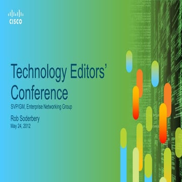 Cisco tec   rob soderbery - core enterprise networking