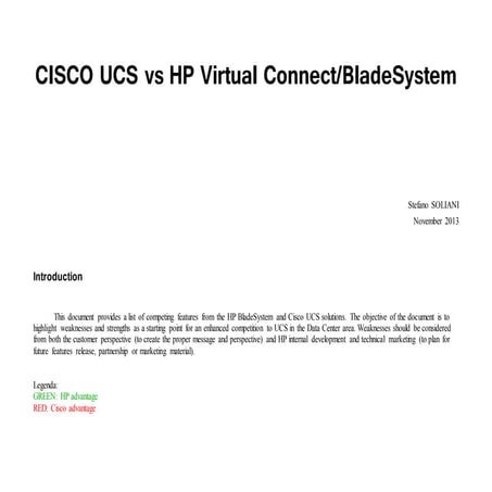 Cisco UCS vs HP Virtual Connect