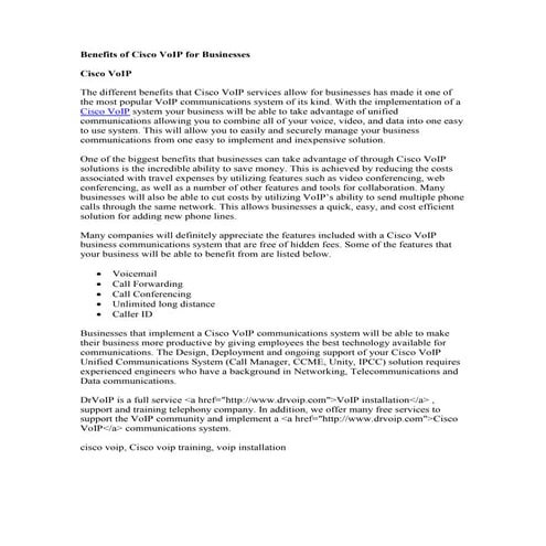 Cisco VoIp | PDF