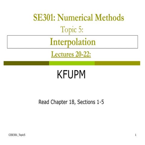 NUMERICAL ANALYSIS CH4CISE301-Topic5.ppt